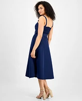 julia jordan Women's Belted Midi Dress
