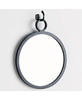 19.5"L x 0.75"H x 16"W Eliana Framed Round Decorative Wall Mirror