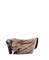 Pre-Owned Balenciaga Medium Beltpack Waist Bag Allover Logo Bb Monogram Coated Canvas