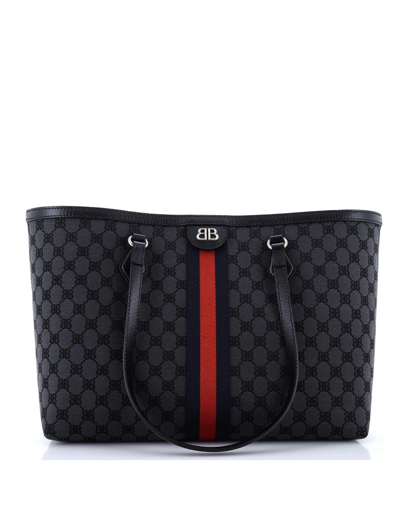 Pre-Owned Balenciaga Medium x Gucci The Hacker Project Tote Bb Canvas