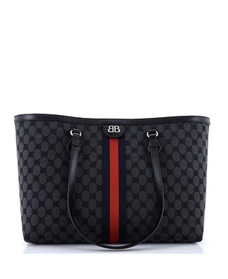 Pre-Owned Balenciaga Medium x Gucci The Hacker Project Tote Bb Canvas