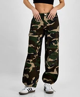 Madden Girl Juniors' High-Rise Parachute Cargo Pants