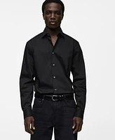 Mango Men's Eu Regular-Fit Stretch Cotton Shirt