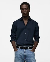 Mango Men's Regular-Fit Stretch Cotton Shirt