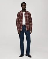 Mango Men's Cotton Flannel Checkered Shirt