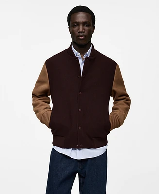 Mango Men's Two-Tone Bomber Jacket