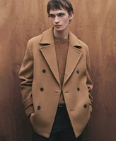 Mango Men's Wool Double Breasted Coat