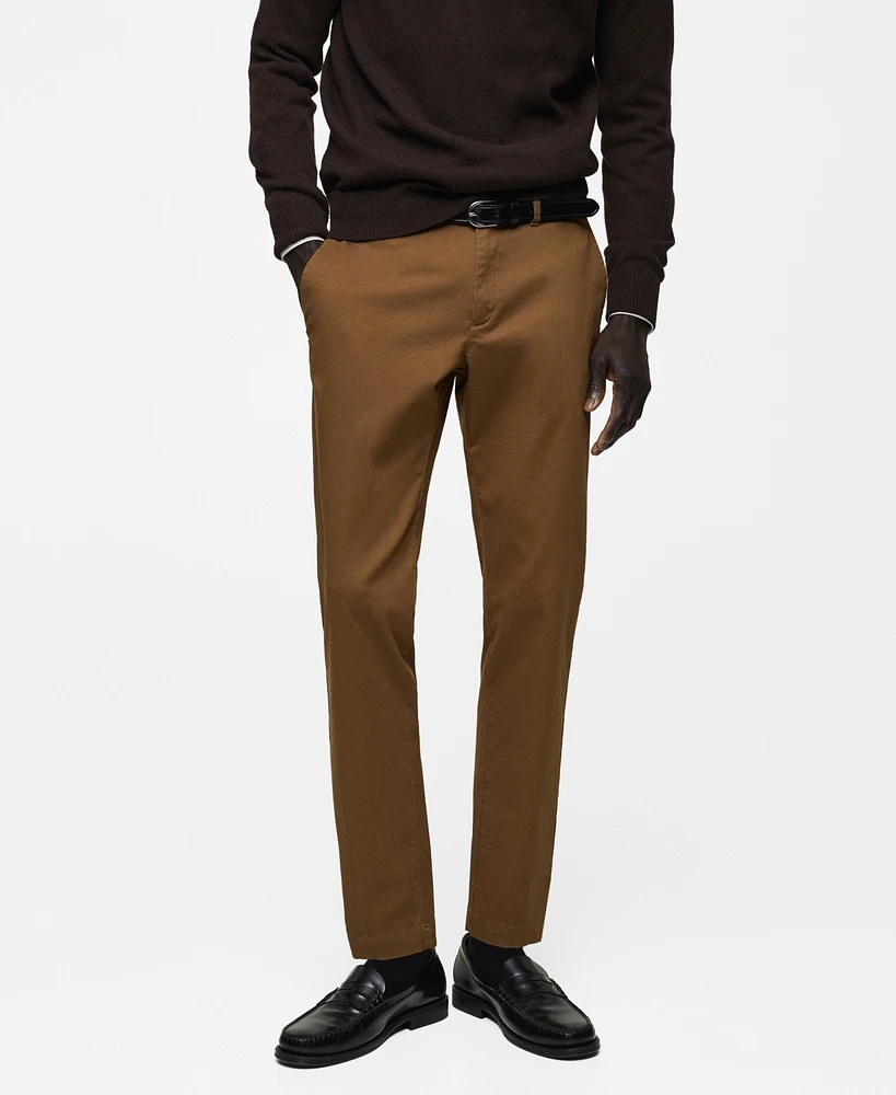 Mango Men's Slim-Fit Tapered Crop Chino Pants