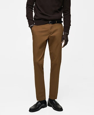 Mango Men's Slim-Fit Tapered Crop Chino Pants