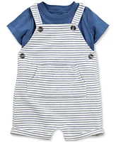 Carter's Baby Boys 2-Pc. Cotton T-Shirt & Striped Shortall Set