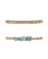 Rachel Rachel Roy Gold Tone and Semi-Precious Bead 3pc Stretch Bracelet Set