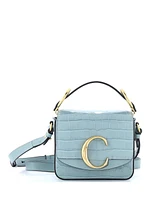 Pre-Owned Chloe Mini C Double Carry Bag Embossed Leather