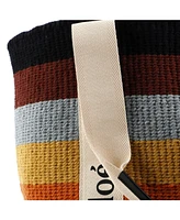 Pre-Owned Chloe Large x Mifuko Woody Tote Stripe Raffia