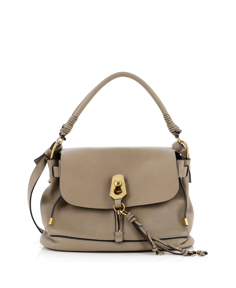 Pre-Owned Chloe Small Owen Flap Bag Leather