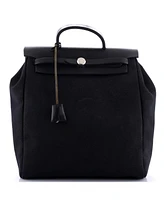 Pre-Owned HERMES Herbag A Dos Zip Backpack Toile and Leather