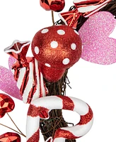 Candies and Hearts Valentine's Day Wreath Unlit, 16"