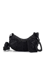 Pre-Owned Balenciaga Xs Le Cagole Giant Studs Shoulder Bag Rhinestones