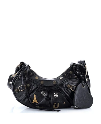 Pre-Owned Balenciaga Xs Le Cagole Giant Studs Shoulder Bag Pin Embellished Leather