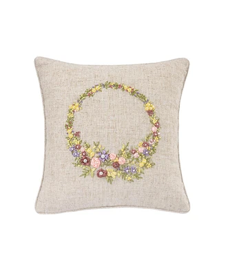 16" x 16" Spring Wreath Throw Pillow