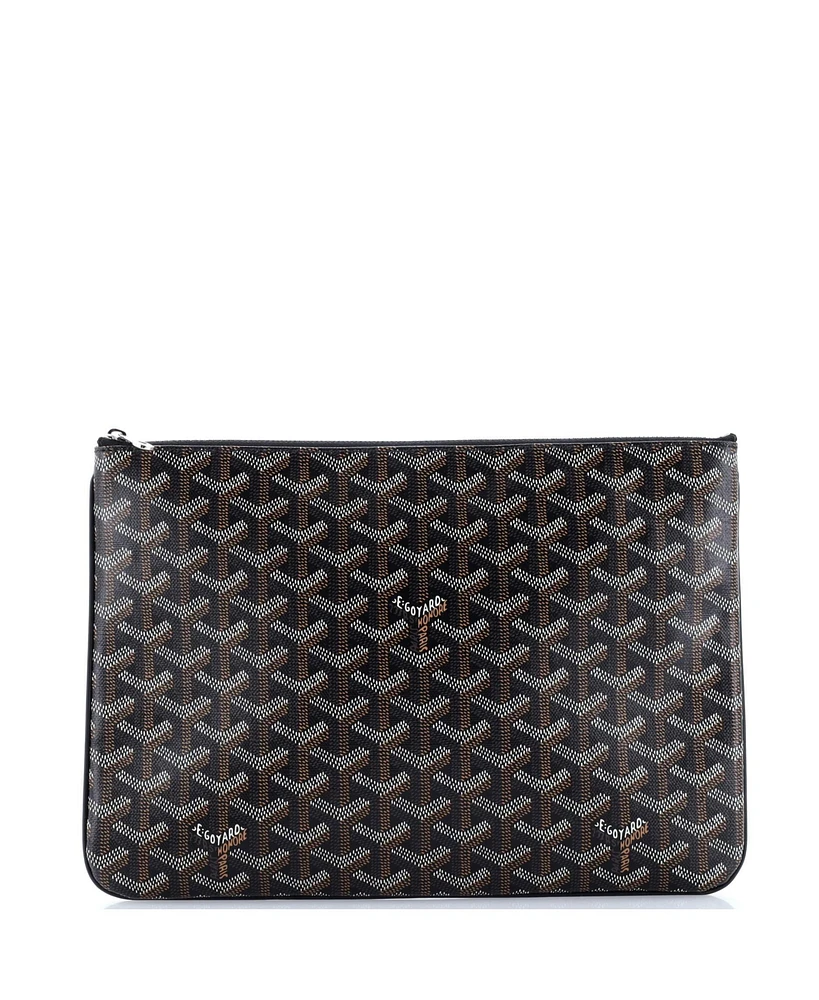Pre-Owned Goyard Mm Senat Zip Pouch Coated Canvas