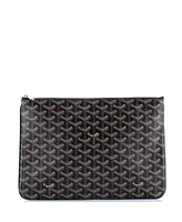 Pre-Owned Goyard Mm Senat Zip Pouch Coated Canvas