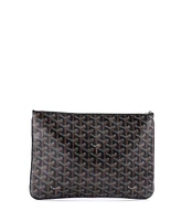 Pre-Owned Goyard Mm Senat Zip Pouch Coated Canvas