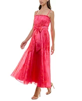 Taylor Women's Printed Pleated Sleeveless Midi Dress