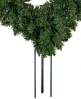 Northlight 22" Green Pine Artificial Heart Shape Wreath with Ground Stakes - Unlit