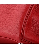 Pre-Owned HERMES Kelly 28 Handbag Red Clemence with Palladium Hardware