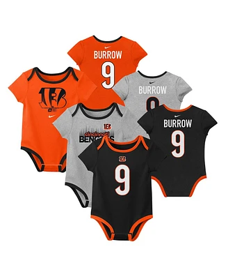 Nike Baby Boys and Girls Joe Burrow Cincinnati Bengals Three-Pack Bodysuit Set