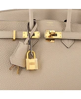 Pre-Owned HERMES Birkin 25 Handbag Light Togo with Rose Gold Hardware