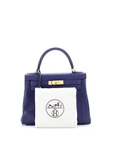 Pre-Owned HERMES Kelly 28 Handbag Blue Togo with Gold Hardware