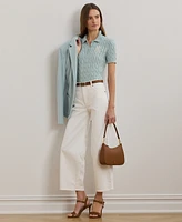 Lauren Ralph Petite Cable-Knit Polo Sweater