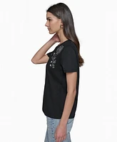 Karl Lagerfeld Paris Women's Embellished Graphic T-Shirt