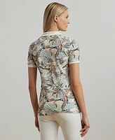 Lauren Ralph Petite Print Stretch Pique Polo Shirt