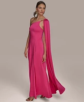 Donna Karan New York Women's Asymmetric-Neck Drape Gown