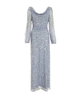 Quiz Women's Sequin cowl Front Maxi Dress