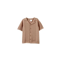 Cotton On Little Boys Knitted Short Sleeve Shirt