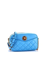 Pre-Owned Versace Small Medusa Icon Front Slip Pocket Camera Bag Quilted Leather