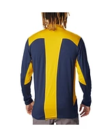 Columbia Men's Navy Notre Dame Fighting Irish Tech Trail Omni-Shade Quarter-Zip Top