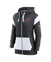 Nike Women's Heather Black/White Arizona Cardinals Monaco Lightweight Full-Zip Hoodie