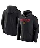 Fanatics Men's Black Chicago Blackhawks Authentic Pro Core Primary Fleece Pullover Hoodie