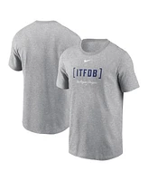 Nike Men's Heather Gray Los Angeles Dodgers Bracket Team Phrase T-Shirt