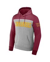 Fanatics x Nfl Men's Heather Gray Washington Commanders Color Blocked Pullover Hoodie