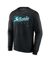 Fanatics Men's Black San Jose Sharks Focus Fleece Pullover Sweatshirt