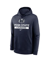 Nike Men's Navy Penn State Nittany Lions Lacrosse Stacked Fleece Pullover Hoodie