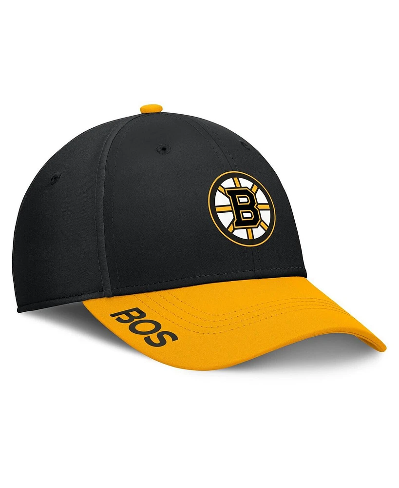 Fanatics Men's Black/Gold Boston Bruins Authentic Pro Rink Flex Hat