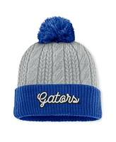 Top of the World Women's Gray/Royal Florida Gators Becca Cuffed Knit Hat with Pom