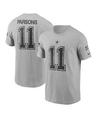 Nike Men's Micah Parsons Gray Dallas Cowboys 2024 Salute To Service Name Number T-Shirt