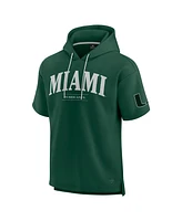 Fanatics Men's Green Miami Hurricanes Ready Short Sleeve Pullover Hoodie